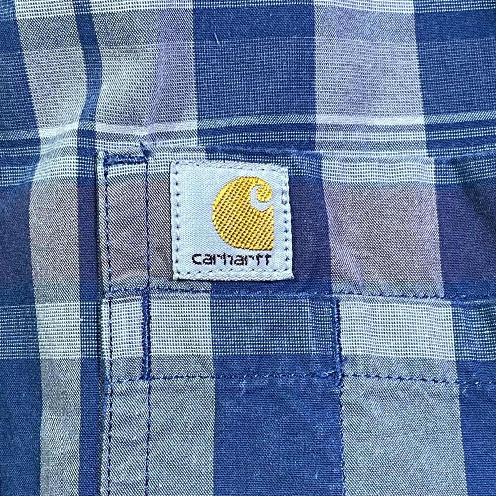Carhartt Men's Relaxed Fit Tall Long Sleeve Plaid Button Up Shirt‎ L - Picture 10 of 14